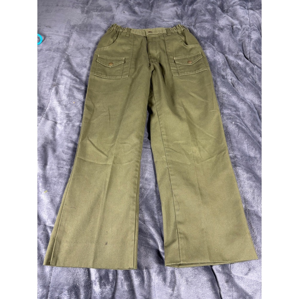 Boy Scouts of America Official Uniform Pants Green Kids Size 16 Waist 28 Vintage